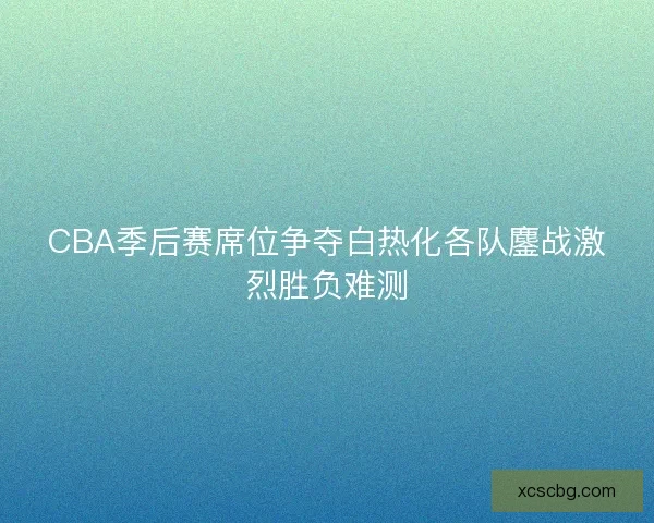CBA季后赛席位争夺白热化各队鏖战激烈胜负难测 CBA季后赛席位争夺白热化各队鏖战激烈胜负难测