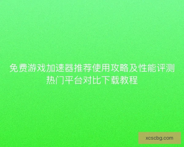 免费游戏加速器推荐使用攻略及性能评测热门平台对比下载教程