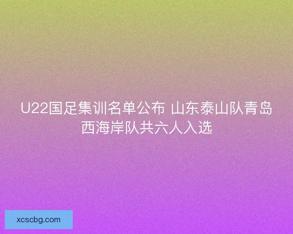 U22国足集训名单公布 山东泰山队青岛西海岸队共六人入选 U22国足集训名单公布 山东泰山队青岛西海岸队共六人入选